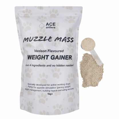 ace antlers muzzle mass venison flavoured weight gainer for dogs